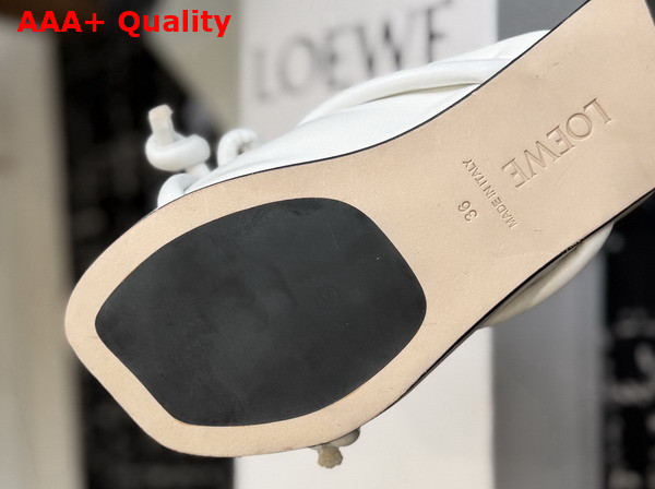 Loewe Flamenco Knot Mule in Anthurium White Lambskin Replica