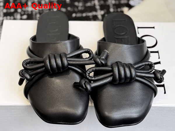 Loewe Flamenco Knot Mule in Black Lambskin Replica