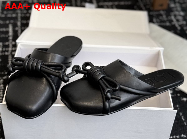 Loewe Flamenco Knot Mule in Black Lambskin Replica