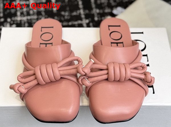 Loewe Flamenco Knot Mule in Blush Lambskin Replica