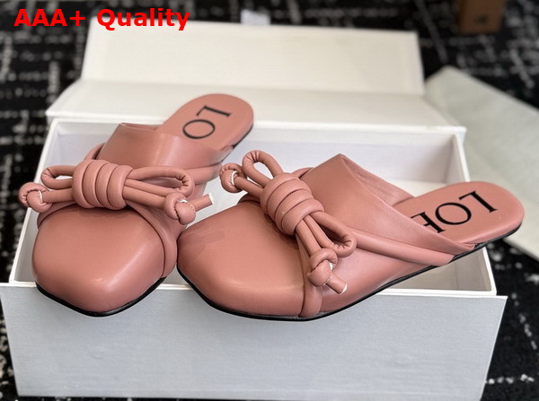 Loewe Flamenco Knot Mule in Blush Lambskin Replica