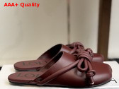 Loewe Flamenco Knot Mule in Dark Burgundy Lambskin Replica