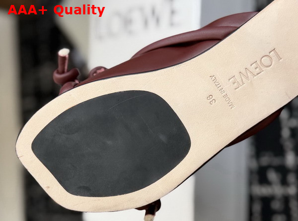 Loewe Flamenco Knot Mule in Dark Burgundy Lambskin Replica
