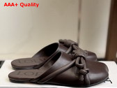 Loewe Flamenco Knot Mule in Dark Chestnut Lambskin Replica