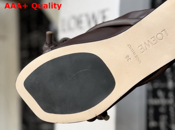 Loewe Flamenco Knot Mule in Dark Chestnut Lambskin Replica