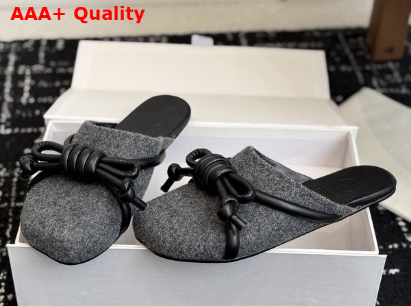 Loewe Flamenco Knot Mule in Grey Flannel Replica