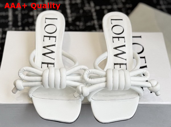 Loewe Flamenco Knot Sandal in Anthurium White Lambskin Replica