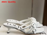 Loewe Flamenco Knot Sandal in Anthurium White Lambskin Replica