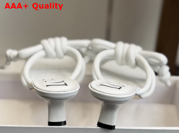 Loewe Flamenco Knot Sandal in Anthurium White Lambskin Replica