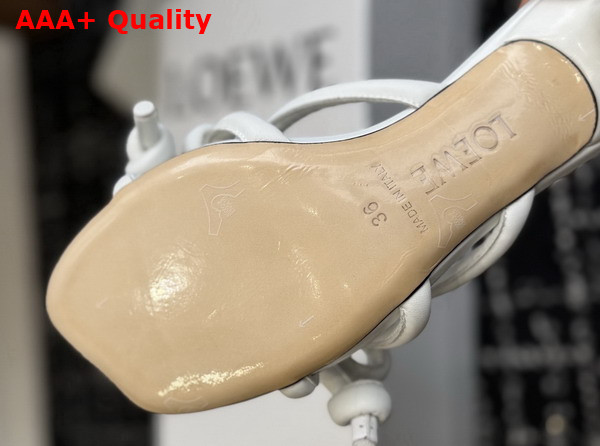 Loewe Flamenco Knot Sandal in Anthurium White Lambskin Replica