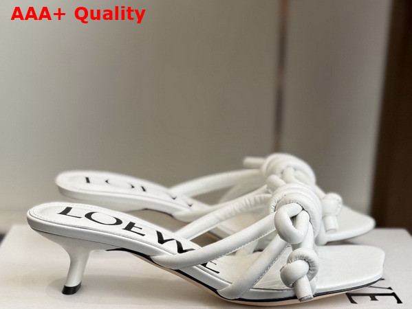 Loewe Flamenco Knot Sandal in Anthurium White Lambskin Replica