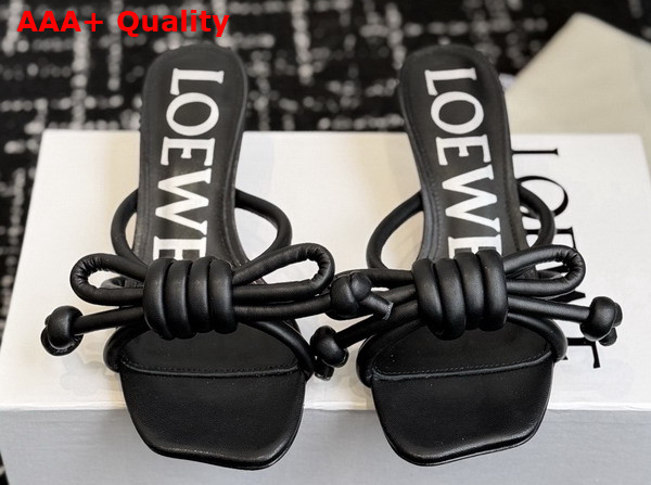 Loewe Flamenco Knot Sandal in Black Lambskin Replica