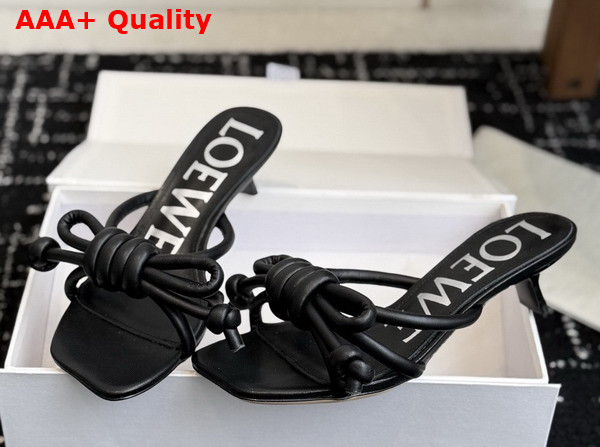 Loewe Flamenco Knot Sandal in Black Lambskin Replica