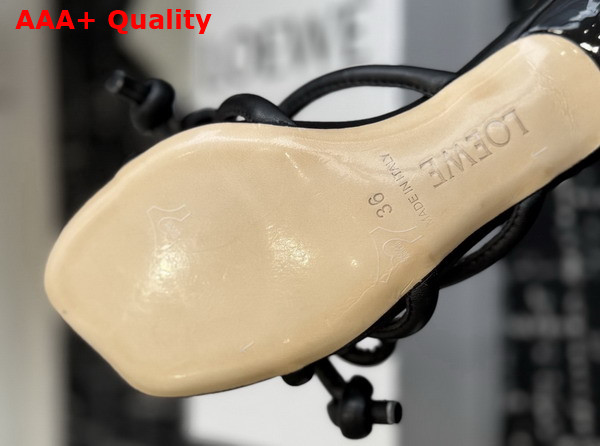 Loewe Flamenco Knot Sandal in Black Lambskin Replica