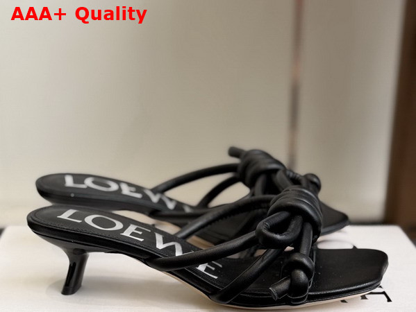 Loewe Flamenco Knot Sandal in Black Lambskin Replica