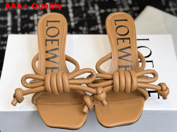 Loewe Flamenco Knot Sandal in Camel Lambskin Replica