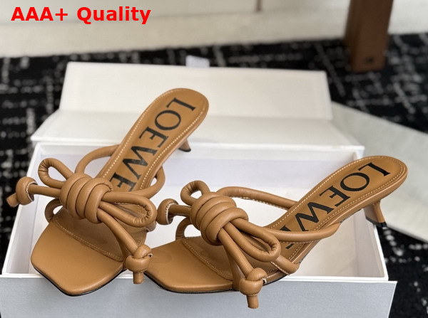 Loewe Flamenco Knot Sandal in Camel Lambskin Replica
