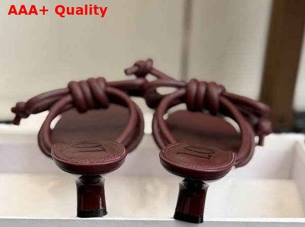 Loewe Flamenco Knot Sandal in Dark Burgundy Lambskin Replica