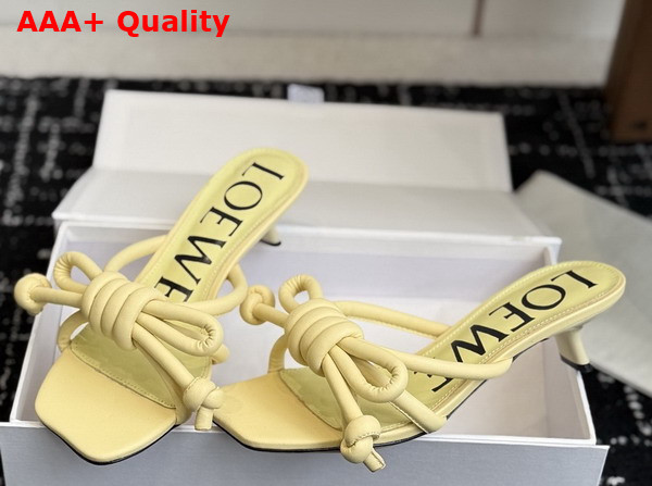 Loewe Flamenco Knot Sandal in Yellow Lambskin Replica