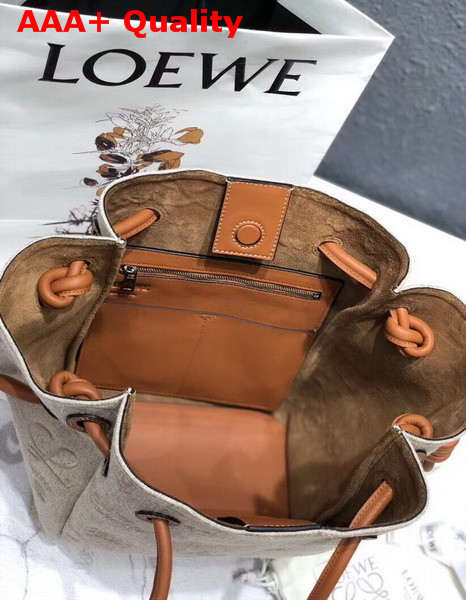 Loewe Flamenco Knot Tote Logos Bag Natural Linen and Tan Classic Calf Replica