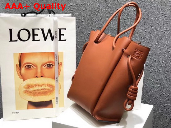 Loewe Flamenco Knot Tote Small Bag Rust Color Soft Natural Calf Replica