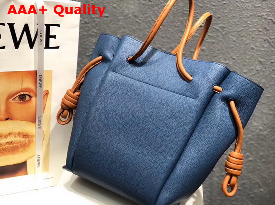 Loewe Flamenco Knot Tote Small Bag in Blue Soft Grained Calf Replica