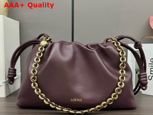 Loewe Flamenco Purse Bag in Mellow Nappa Lambskin Dark Burgundy Replica