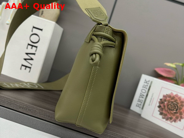Loewe Flamenco Satchel in Olive Shiny Supple Calfskin Replica