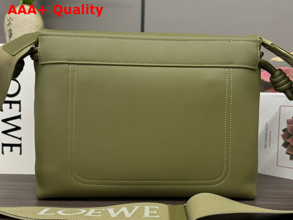 Loewe Flamenco Satchel in Olive Shiny Supple Calfskin Replica