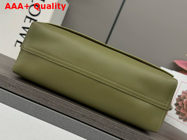 Loewe Flamenco Satchel in Olive Shiny Supple Calfskin Replica