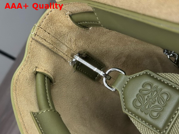 Loewe Flamenco Satchel in Olive Shiny Supple Calfskin Replica