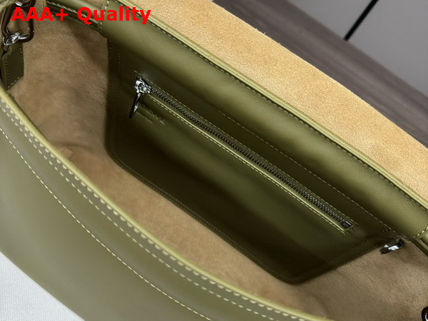 Loewe Flamenco Satchel in Olive Shiny Supple Calfskin Replica