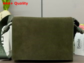 Loewe Flamenco Satchel in Suede Calfskin Olive Replica