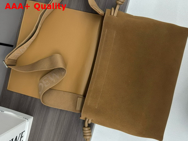Loewe Flamenco Satchel in Suede Calfskin Tobacco Replica