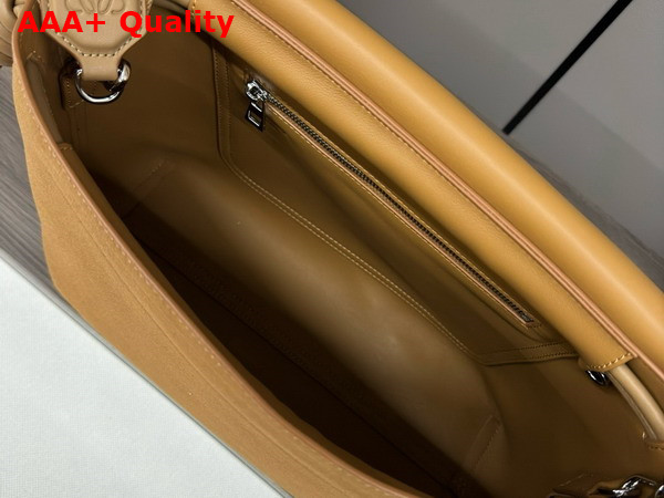 Loewe Flamenco Satchel in Suede Calfskin Tobacco Replica