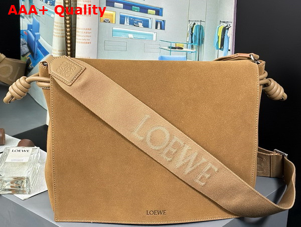 Loewe Flamenco Satchel in Tobacco Suede Calfskin Replica