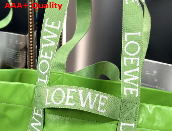Loewe Fold Shopper in Apple Green Paper Calfskin Replica