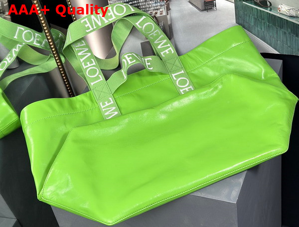 Loewe Fold Shopper in Apple Green Paper Calfskin Replica