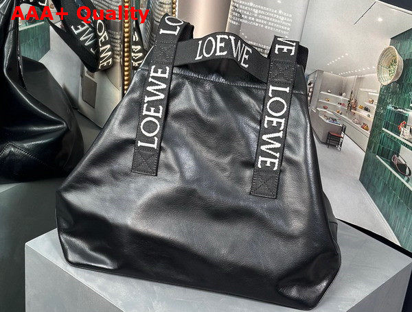 Loewe Fold Shopper in Black Paper Calfskin Replica