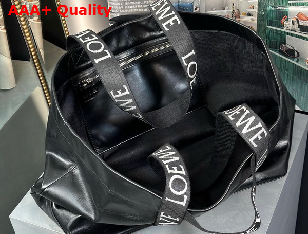 Loewe Fold Shopper in Black Paper Calfskin Replica