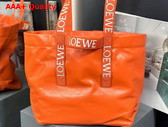 Loewe Fold Shopper in Orange Paper Calfskin Replica