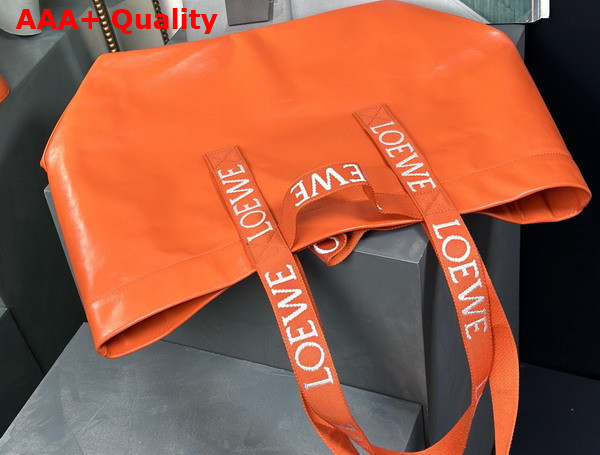 Loewe Fold Shopper in Orange Paper Calfskin Replica