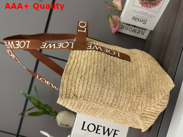 Loewe Fold Shopper in Raffia Natural Tan Replica