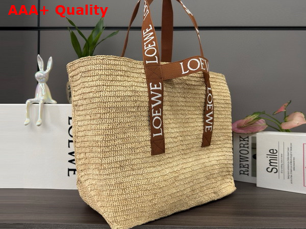 Loewe Fold Shopper in Raffia Natural Tan Replica
