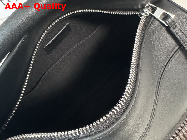 Loewe Fringe Small Puzzle Bag in Classic Calfskin Black and Dark Chestnut Replica