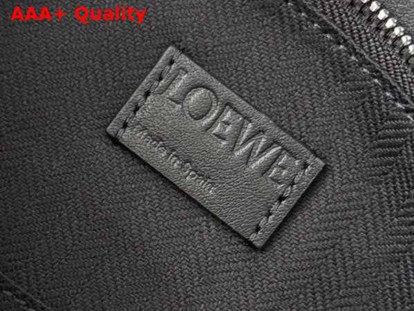 Loewe Fringe Small Puzzle Bag in Classic Calfskin Black and Dark Chestnut Replica