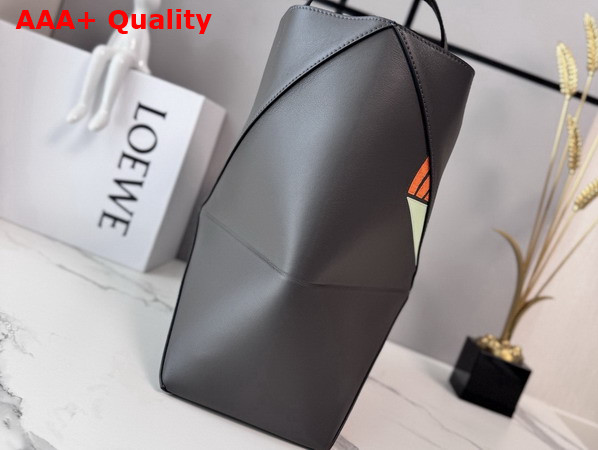 Loewe Futurist Cat Medium Puzzle Fold Tote in Nappa Calfskin Dark Taupe Replica