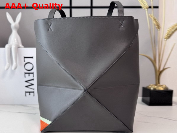 Loewe Futurist Cat Medium Puzzle Fold Tote in Nappa Calfskin Dark Taupe Replica