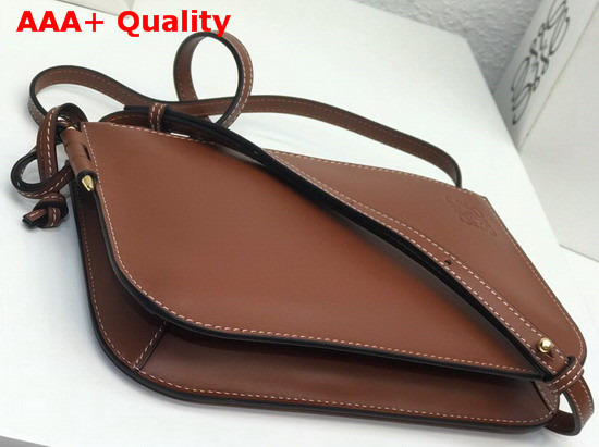 Loewe Gate Double Zip Pouch in Tan Smooth Calf Leather Replica