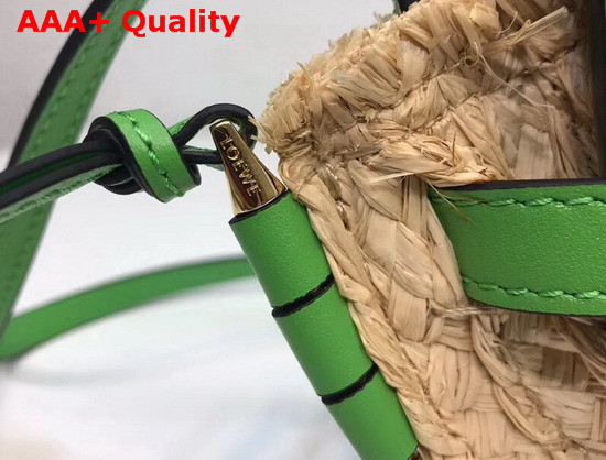 Loewe Gate Mini Bag Green Soft Calf Leather and Natural Rafia Replica